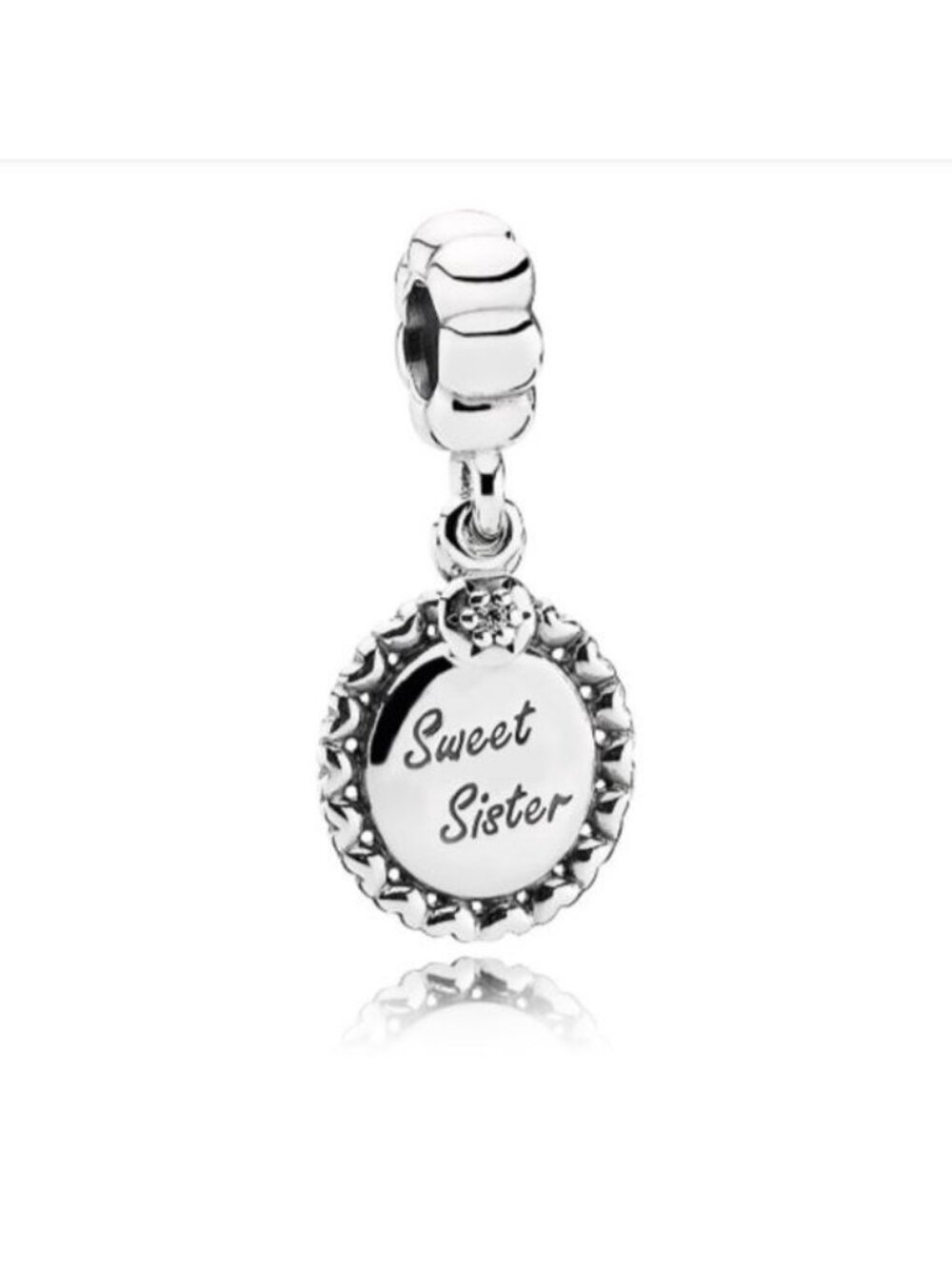 Pandora Sweet Sister Sterling Silver Dangle Charm 791126cz